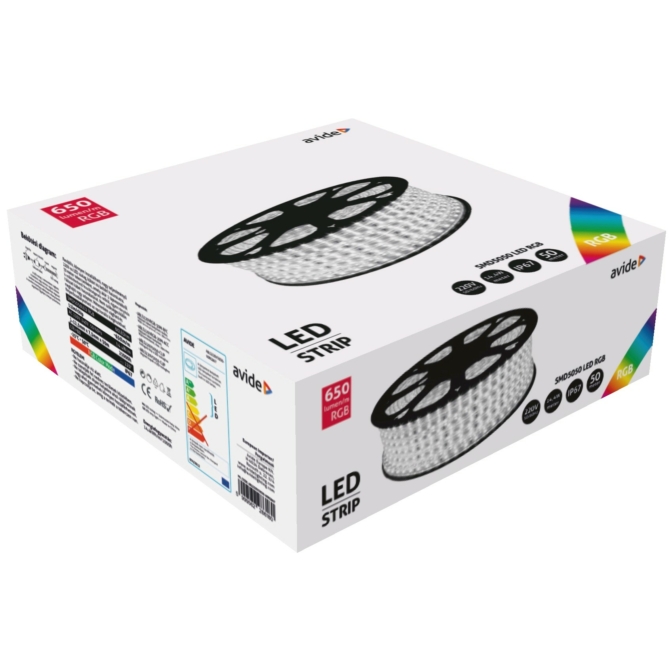 Avide LED Szalag 220V 14.4W RGB IP67 50m, 5050 (K)