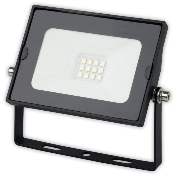 Avide LED Reflektor Slim SMD 10W, 4000K, Gyorscsatlakozós, 800 lumen, Fekete, IP65 (K)