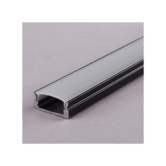 LED Profiles ALP-002 - Aluminium U profil fekete, LED szalaghoz, opál burával