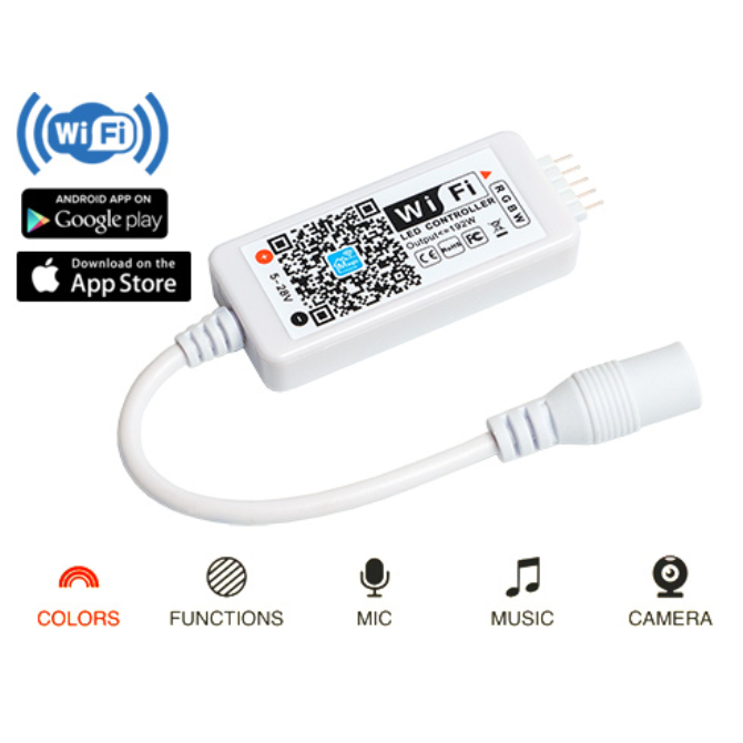 LED Magic WiFi RGBW vezérlő - telefonos vezérlés - zene, kamera, ébresztő (22634)