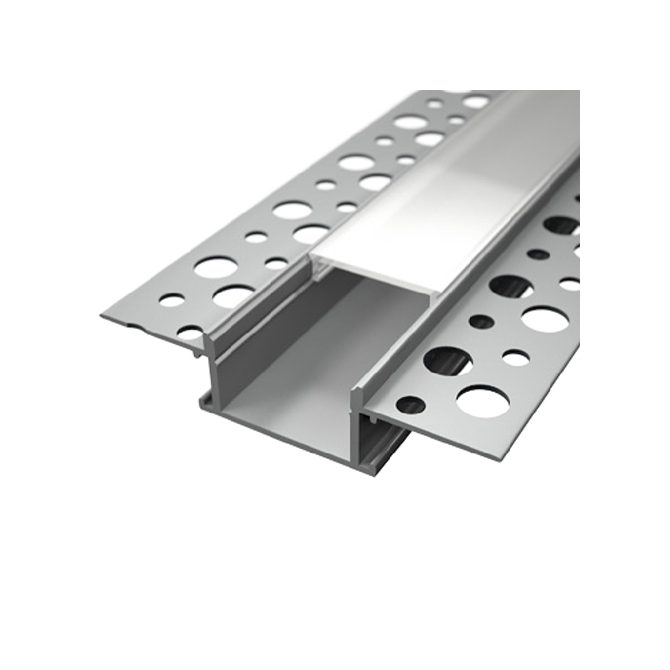 LED Profiles ALP-013 Ezüst - Gipszkartonba süllyeszthető alu profil LED szalaghoz (Opál búrával)