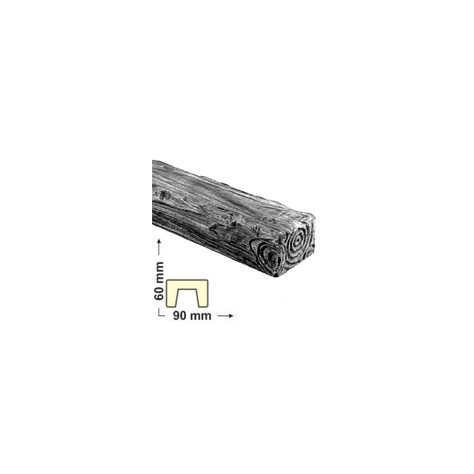 Elite Decor DecoWood Szürke-90 Rusztikus poliuretán gerenda (EQ007)