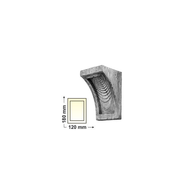 Elite Decor DecoWood Szürke-120 Univerzális poliuretán konzol-02 (ED026)
