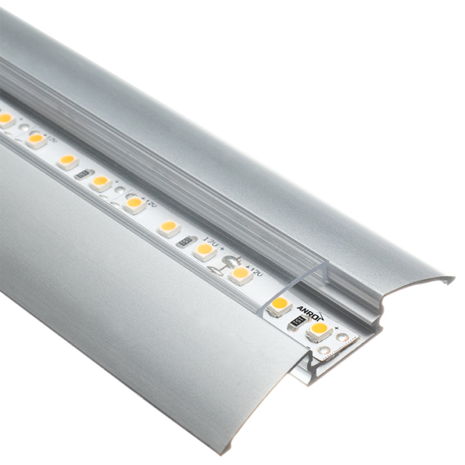 Led Profiles ALP-021 Ezüst - Alumínium burkolatváltó profil LED szalaghoz (Átlátszó búrával)