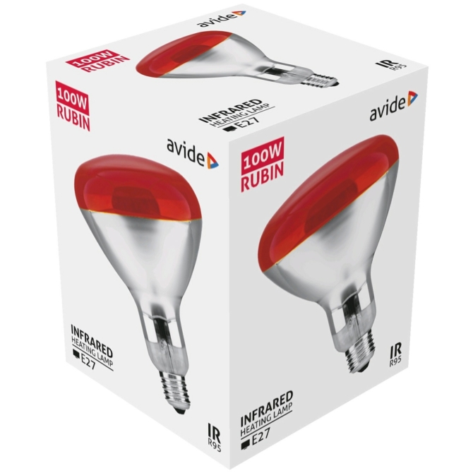 Avide Infra Izzó R95 E27 100W Red