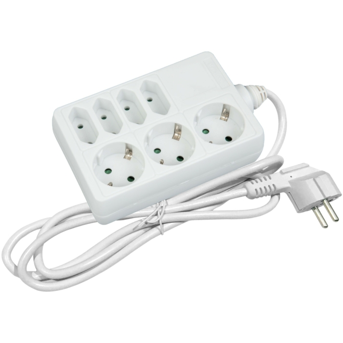 Entac Elosztó 7 Foglalat 3x16A 4x2.5A 1,5m 3G1,5