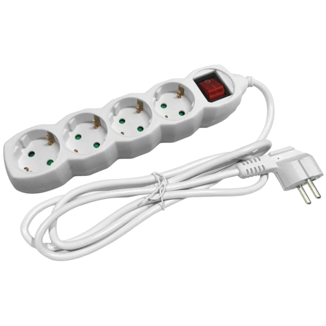 Entac Elosztó 4 Foglalat Kapcsolóval 1,5m, 1,5 mm²