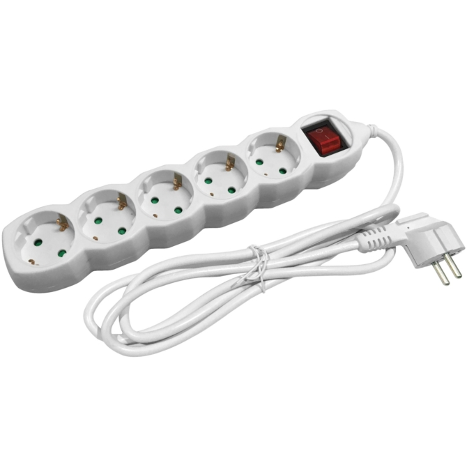 Entac Elosztó 5 Foglalat Kapcsolóval 5m, 1,5 mm²