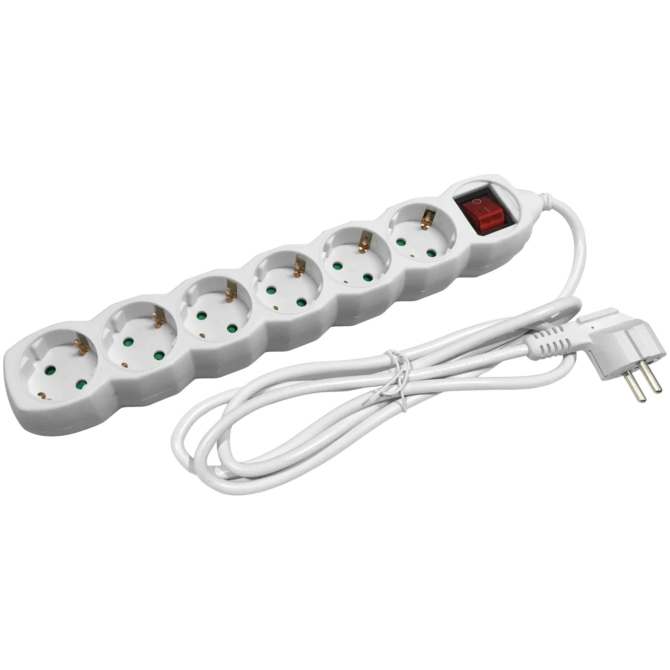 Entac Elosztó 6 Foglalat Kapcsolóval 3m, 1,5 mm²