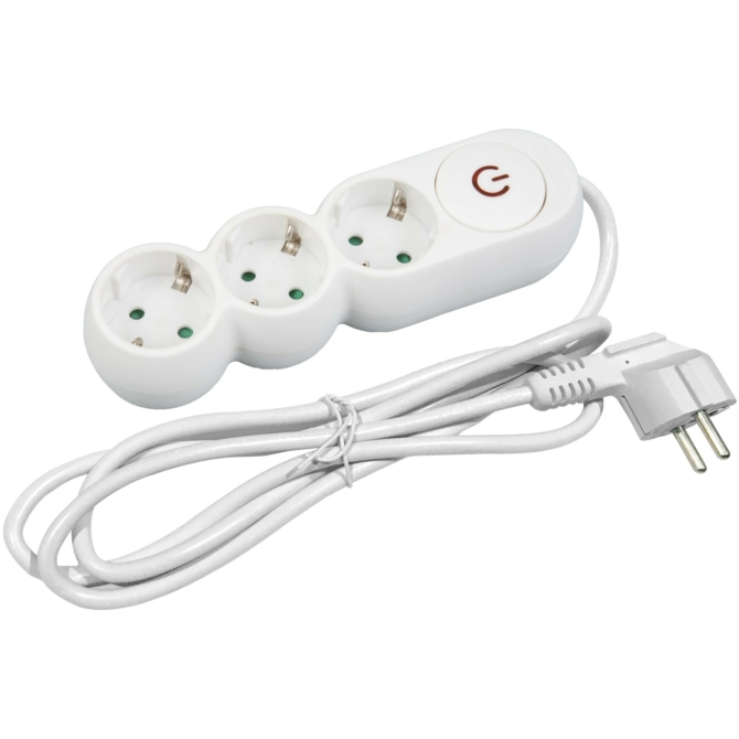 Entac Design Elosztó 3 Foglalat Kapcsolóval 1,5m 3G1,5