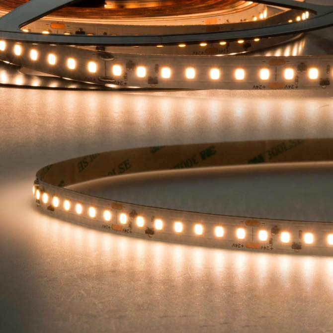 ISOLED CRI930 teljes spektrumú lineáris flexibilis LED szalag, 24V, 14W, IP20, 3000K, 160 LED/m, 1750 lm, 5 méter, CRI99
