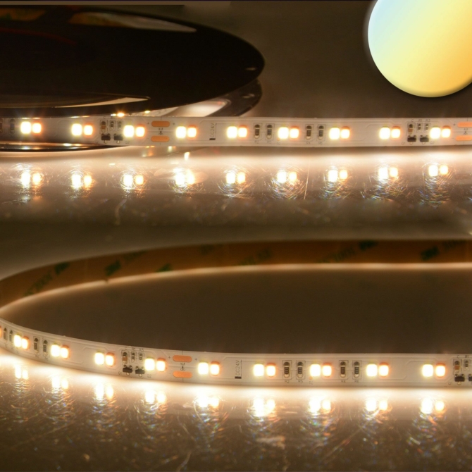 ISOLED CRI90 SUNSET Dim To Warm, 24V, 14W, IP20, 1800-3000K, 60 LED/m, 1160 lm, 5 méter