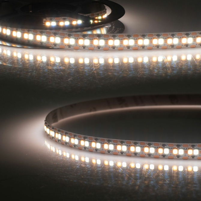 ISOLED CRI923/960 Linear10 flexibilis LED szalag, 24V, 20W, IP20, CCT (2300K-6000K), 240 LED/m, 2000 lm, 5 méter