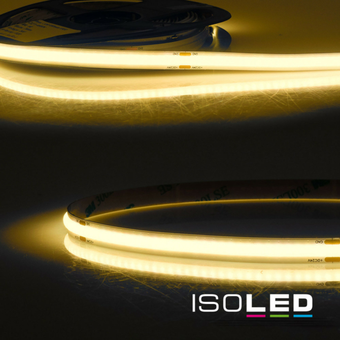 ISOLED COB927 LED szalag, 24V, 8W, IP20, 2700K, 480 LED/m, 725 lm, 5 méter