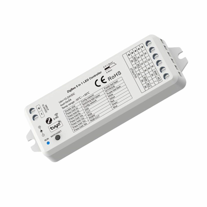 ISOLED Sys-Pro + ZIGBEE/TUYA univerzális wifi vezérlő, 1-5 csatornás, 12/24V, 144/288W, 15A