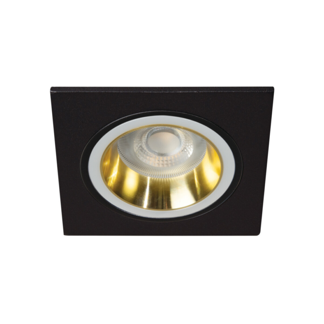 Kanlux FELINE DSL spot keret fix négyzet, 10W, GU10, arany/fekete