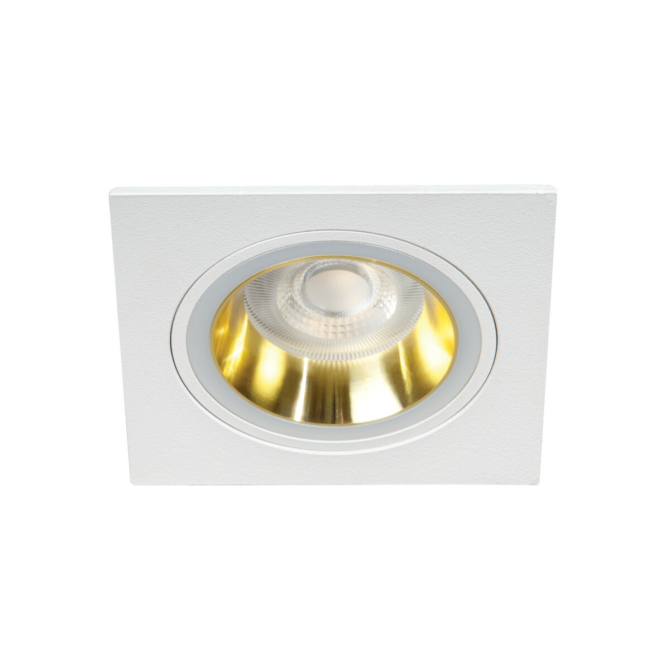 Kanlux FELINE DSL spot keret fix négyzet, 10W, GU10, arany/fehér