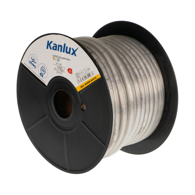 Kanlux Givro LED fénykábel 100W, 3000K, 110 lm/m, 50 méter