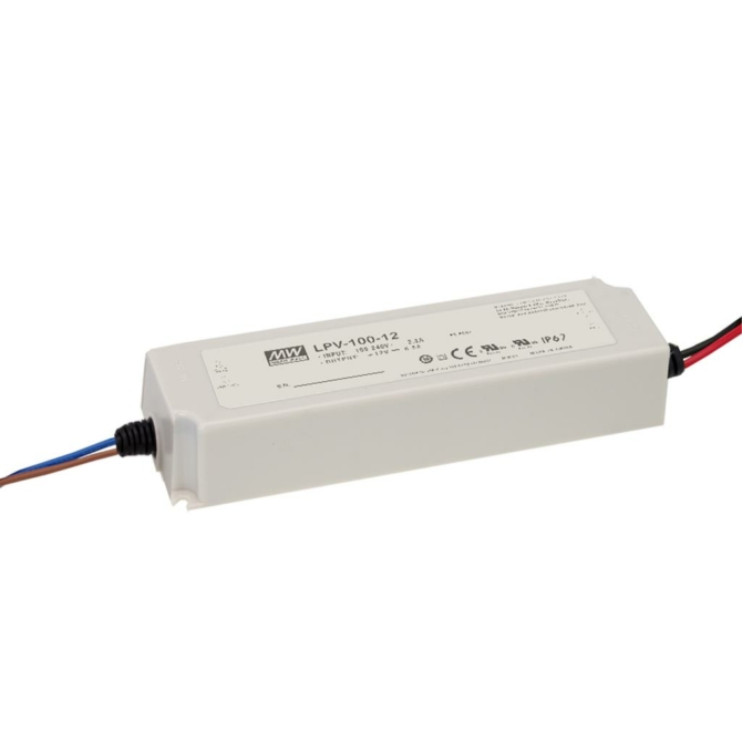Mean Well LPV-100-12 LED tápegység, 12V, 100W, 8.5A, IP67