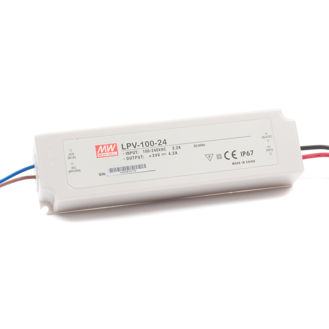 Mean Well LPV-100-24 LED tápegység, 24V, 100W, 4.2A, IP67
