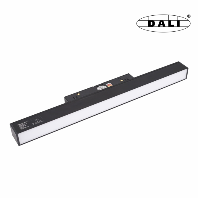 MAXLIGHT Track Magnetic 48V-os sínrendszeres lámpa, 12W, 3000K, 634 lm, 30 cm, fekete, DALI