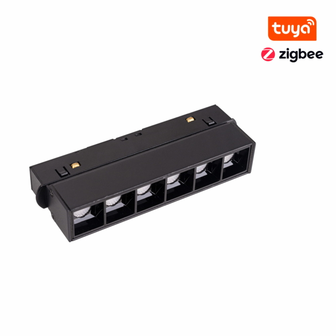MAXLIGHT Track Magnetic 48V-os sínrendszeres lámpa, 6W, CCT, 340 lm, 11.5 cm, fekete, ZIGBEE
