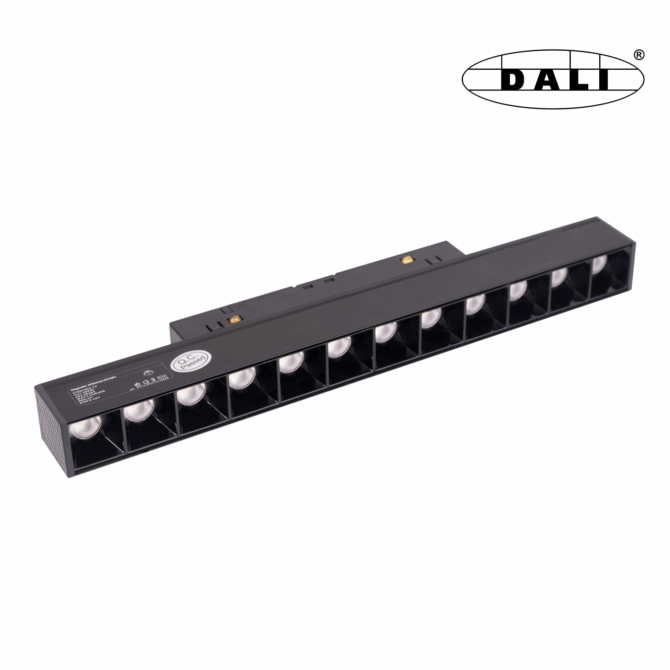 MAXLIGHT Track Magnetic 48V-os sínrendszeres lámpa, 12W, 3000K, 666 lm, 23 cm, fekete, DALI