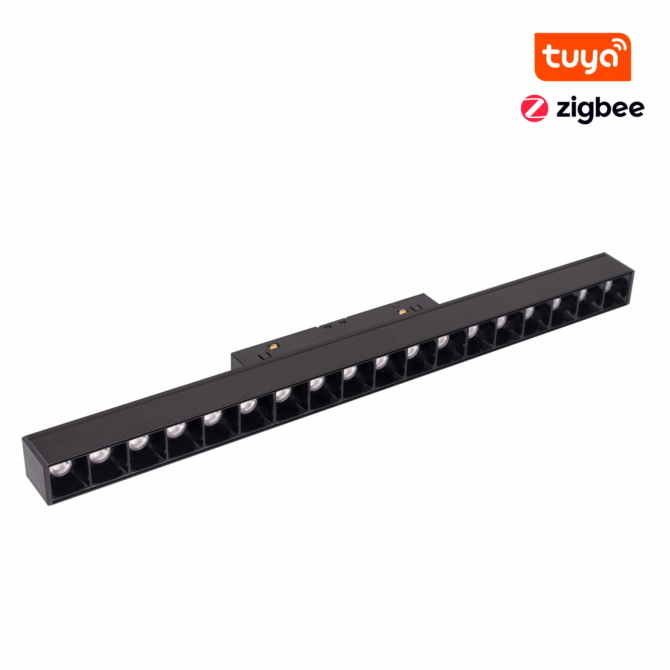 MAXLIGHT Track Magnetic 48V-os sínrendszeres lámpa, 18W, CCT, 1049 lm, 35 cm, fekete, ZIGBEE