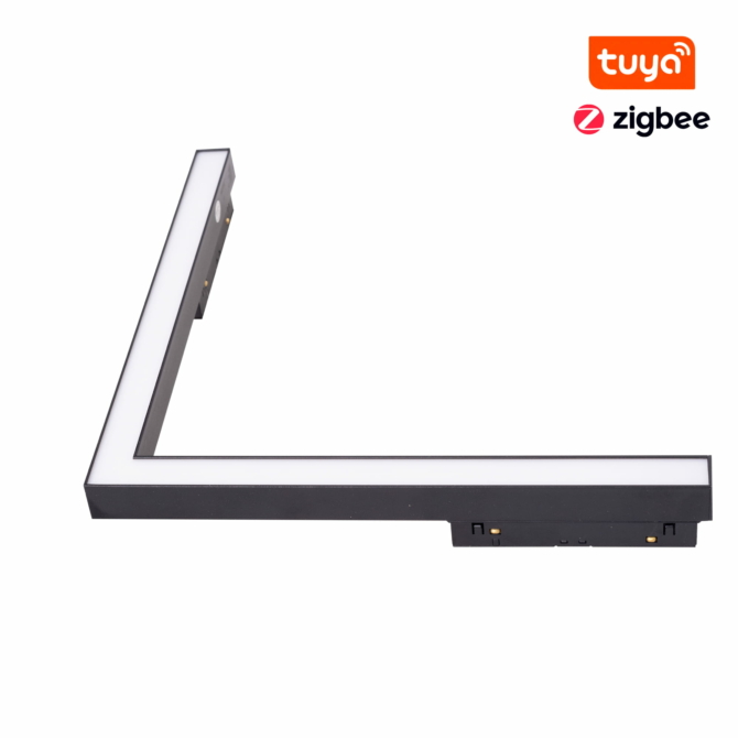 MAXLIGHT Track Magnetic 48V-os sínrendszeres sarok lámpa, 18W, CCT, 1111 lm, 30x30 cm, fekete, ZIGBEE
