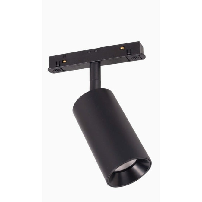 MAXLIGHT Track Magnetic 48V-os sínrendszeres spot lámpa, állítható, 12W, 3000K, 664 lm,  Ø5 cm, fekete