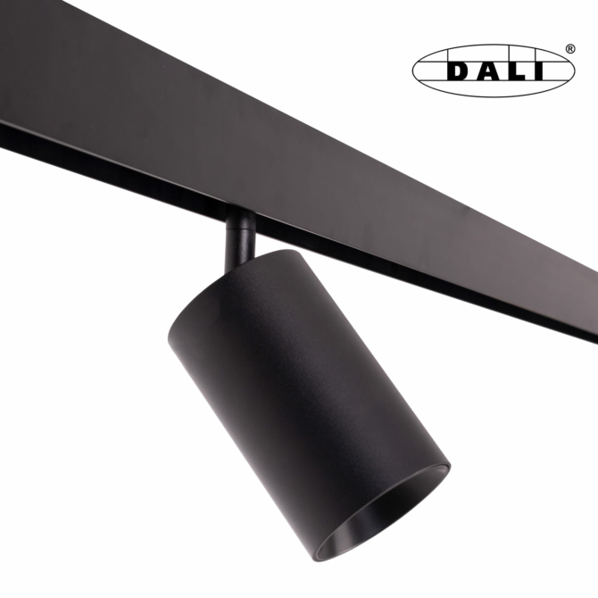 MAXLIGHT Track Magnetic 48V-os sínrendszeres spot lámpa, állítható, 20W, 3000K, 1332 lm,  Ø7 cm, fekete, DALI