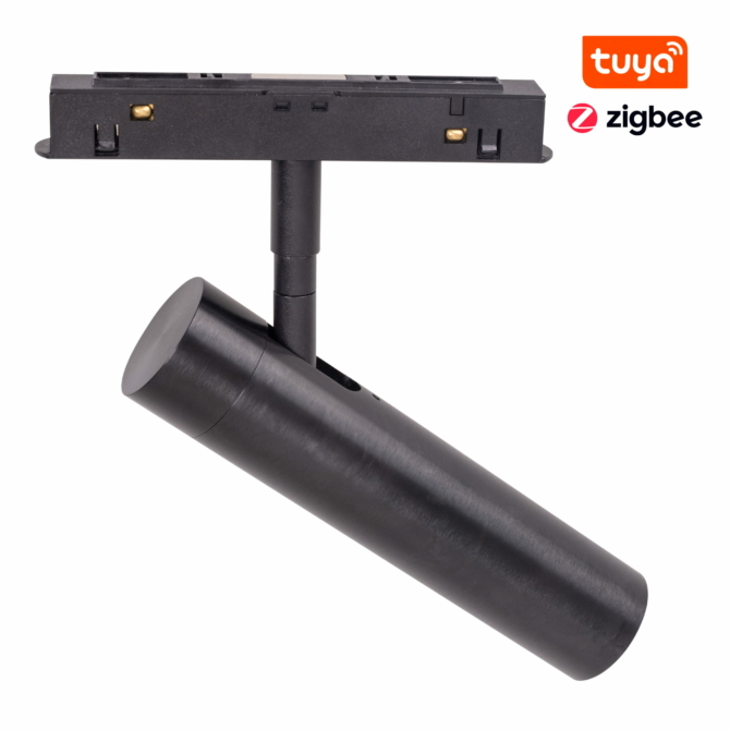MAXLIGHT Track Magnetic 48V-os sínrendszeres spot lámpa, állítható, 8W, CCT, 578 lm,  Ø3.5 cm, fekete, ZIGBEE
