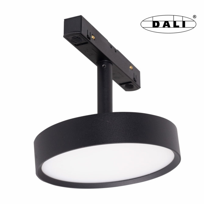 MAXLIGHT Track Magnetic 48V-os sínrendszeres spot lámpa, állítható, 11.5W, 3000K, 855 lm,  Ø12 cm, fekete, DALI