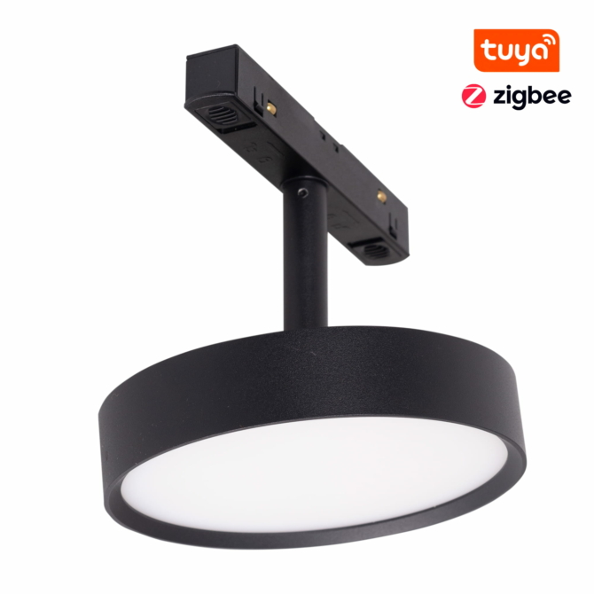 MAXLIGHT Track Magnetic 48V-os sínrendszeres spot lámpa, állítható, 11.5W, CCT, 855 lm,  Ø12 cm, fekete, ZIGBEE