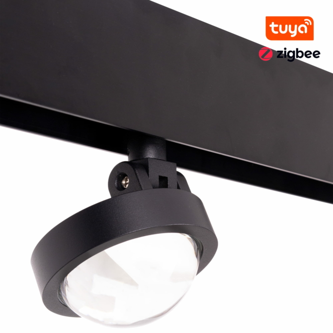 MAXLIGHT Track Magnetic 48V-os sínrendszeres lámpa, állítható, 8W, CCT, 767 lm,  Ø6.5 cm, fekete, ZIGBEE