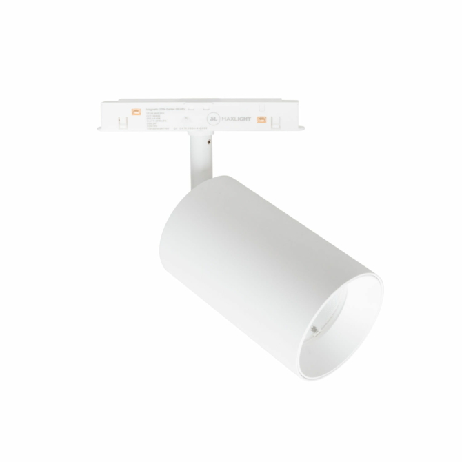 MAXLIGHT Track Magnetic 48V-os sínrendszeres spot lámpa, állítható, 20W, 3000K, 1332 lm, Ø7 cm, fehér