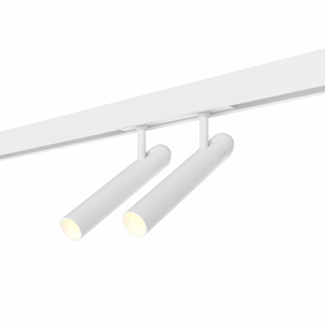MAXLIGHT Track Magnetic 48V-os sínrendszeres dupla spot lámpa, állítható, 2x5W, CCT, 767 lm, Ø2.5 cm, fehér, ZIGBEE