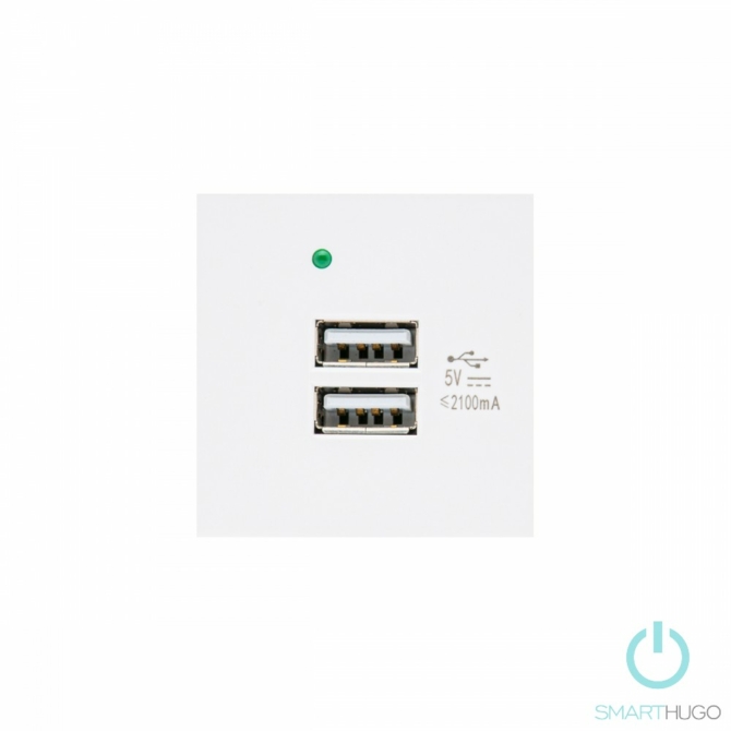 SmartHugo Dupla Fehér USB Csatlakozó