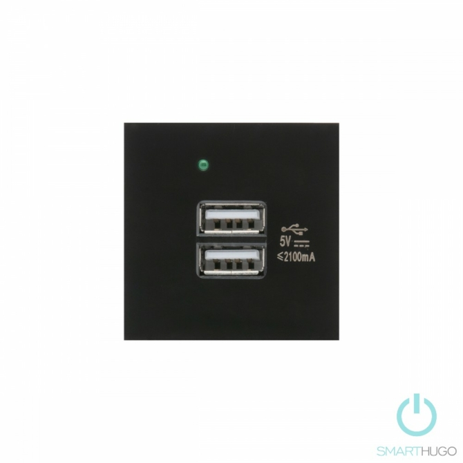 SmartHugo Dupla Fekete USB Csatlakozó