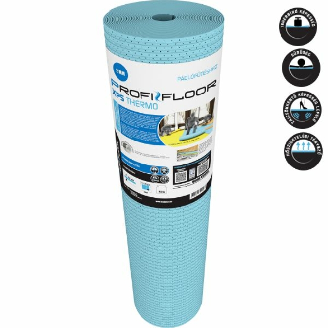 ProfiFloor XPS 2 mm thermo padlóalátét padlófűtéshez, 1.1 m x 22.72 m